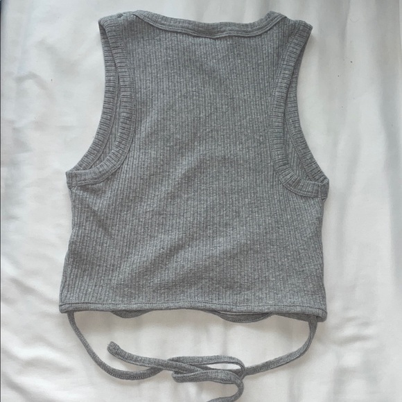 Gray Ribbed Tank Top - Picture 4 of 4